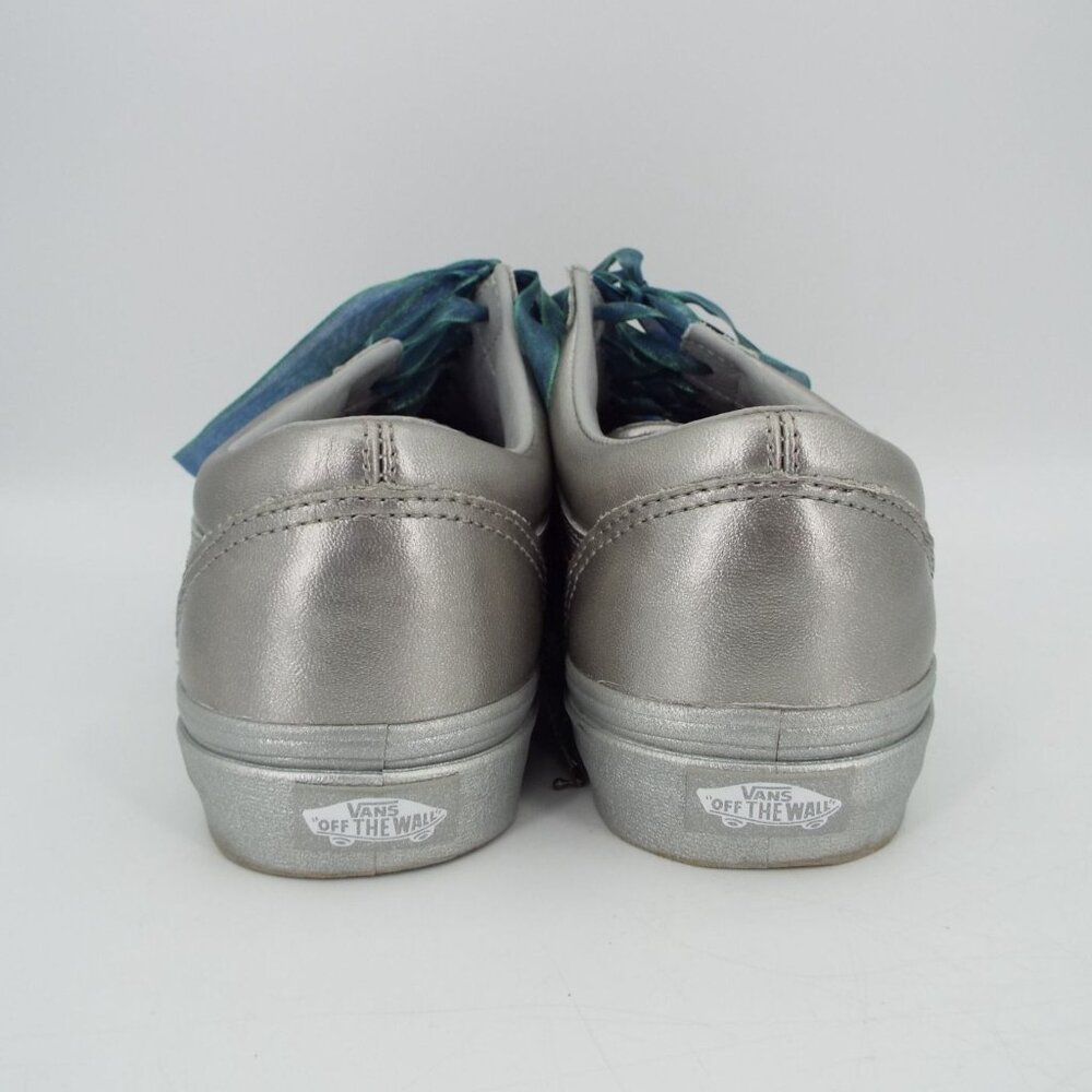 Vans Old Skool Metallic Silver Sneakers Fabric Laces Size 8.5 - Picture 8 of 11
